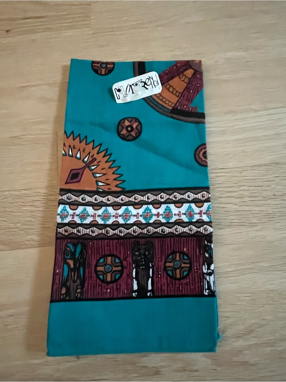 NWT Vintage Paris Accessories Thunderbird Bandanna Teal Southwest Made In USA